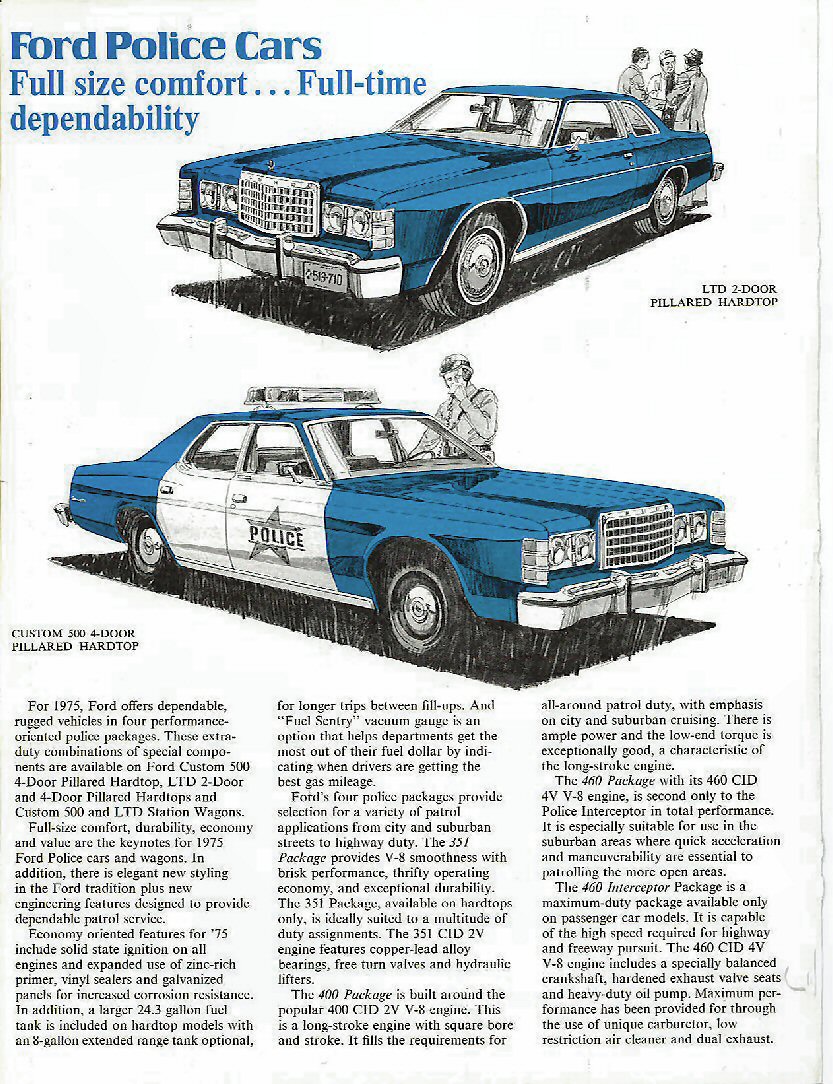 1975 Ford Police Cars Brochure Page 3